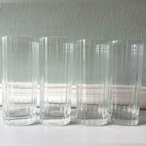 Four Tall Fluted Tumbler Glasses
